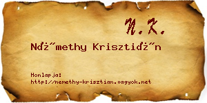 Némethy Krisztián névjegykártya