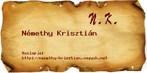 Némethy Krisztián névjegykártya
